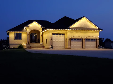 Mason home with permanent LED lighting